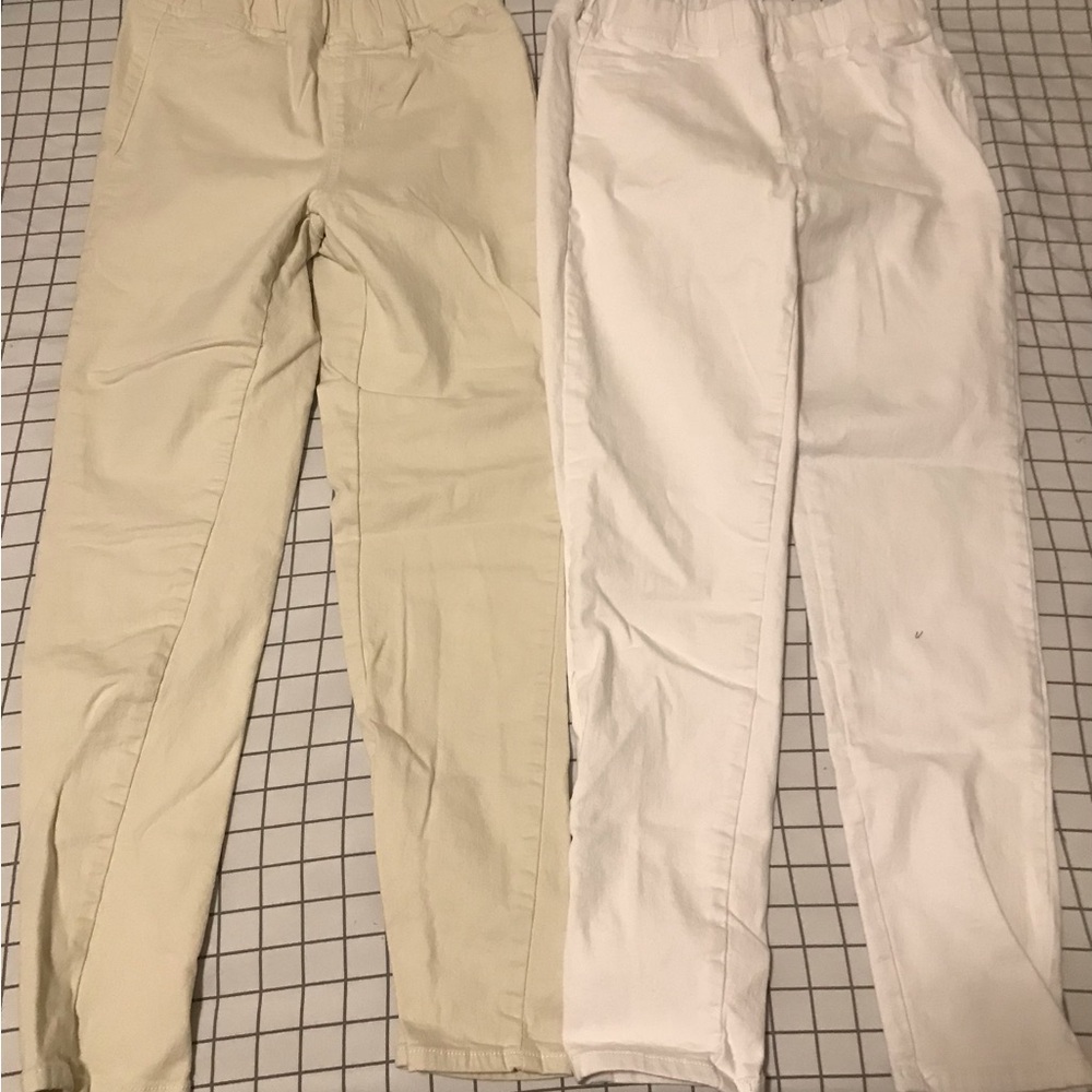 Chuu Korean jeans size L. 2 pairs (one tan one light pink)